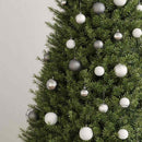 julekuglesæt 120 dele med topspir 300 LED'er hvid og grå