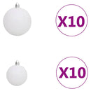 julekuglesæt 120 dele med topspir 300 LED'er hvid og grå