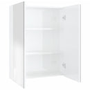 badeværelsesskab med spejl 60x15x75 cm MDF skinnende hvid