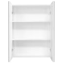 badeværelsesskab med spejl 60x15x75 cm MDF skinnende hvid