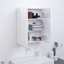badeværelsesskab med spejl 60x15x75 cm MDF skinnende hvid