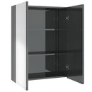 badeværelsesskab med spejl 60x15x75 cm MDF skinnende grå