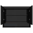 badeværelsesskab med spejl 80x15x60 cm MDF blank sort