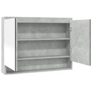 badeværelsesskab med spejl 80x15x60 cm MDF betongrå