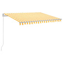markise m. LED-lys 300x250 cm manuel betjening gul og hvid