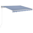 markise 300x250 cm automatisk betjening blå og hvid