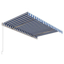 markise 300x250 cm automatisk betjening blå og hvid