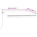 markise 300x250 cm automatisk betjening blå og hvid