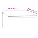 markise 300x250 cm automatisk betjening antracitgrå
