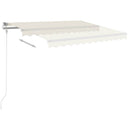 markise m. LED + vindsensor 300x250 cm automatisk cremefarvet