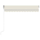 markise m. LED + vindsensor 300x250 cm automatisk cremefarvet