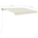 markise m. LED + vindsensor 300x250 cm automatisk cremefarvet