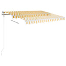 markise m. LED + vindsensor 300x250 cm automatisk gul og hvid