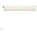 markise m. LED 350x250 cm manuel betjening cremefarvet