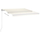 markise m. LED 350x250 cm manuel betjening cremefarvet