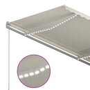 markise m. LED 350x250 cm manuel betjening cremefarvet