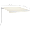 markise m. LED 350x250 cm manuel betjening cremefarvet
