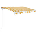 markise 350x250 cm automatisk betjening gul og hvid