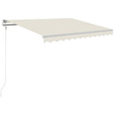 markise m. LED + vindsensor 350x350 cm automatisk cremefarvet