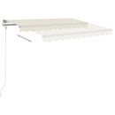 markise m. LED + vindsensor 350x350 cm automatisk cremefarvet