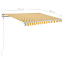 markise m. LED + vindsensor 350x250 cm automatisk gul og hvid