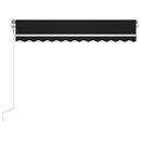 markise m. LED + vindsensor 350x250 cm automatisk antracitgrå