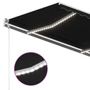 markise m. LED + vindsensor 350x250 cm automatisk antracitgrå
