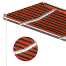 markise m. LED + vindsensor 350x250 cm automatisk orange/brun