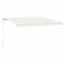 markise m. LED-lys 400x300 cm manuel betjening cremefarvet