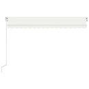 markise m. LED-lys 400x300 cm manuel betjening cremefarvet