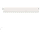 markise m. LED + vindsensor 400x300 cm automatisk cremefarvet