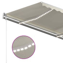 markise m. LED + vindsensor 400x300 cm automatisk cremefarvet