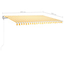 markise m. LED + vindsensor 400x300 cm automatisk gul og hvid