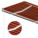 markise m. LED + vindsensor 400x300 cm automatisk orange/brun