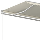 markise m. LED-lys 450x300 cm manuel betjening cremefarvet