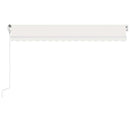 markise m. LED + vindsensor 450x300 cm automatisk cremefarvet