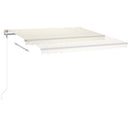 markise m. LED + vindsensor 450x300 cm automatisk cremefarvet