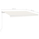 markise m. LED + vindsensor 450x300 cm automatisk cremefarvet