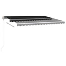markise m. LED + vindsensor 450x300 cm automatisk antracitgrå