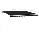 markise m. LED + vindsensor 450x300 cm automatisk antracitgrå