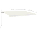 markise 500x300 cm manuel betjening cremefarvet