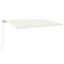 markise m. LED-lys 500x300 cm manuel betjening cremefarvet