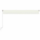 markise m. LED-lys 500x300 cm manuel betjening cremefarvet