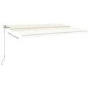 markise m. LED-lys 500x300 cm manuel betjening cremefarvet