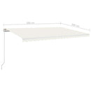 markise m. LED-lys 500x300 cm manuel betjening cremefarvet