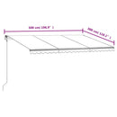 markise 500x300 cm automatisk betjening gul og hvid