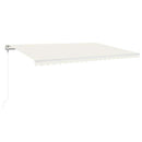 markise m. LED + vindsensor 500x300 cm automatisk cremefarvet