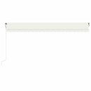 markise m. LED + vindsensor 500x300 cm automatisk cremefarvet