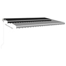 markise m. LED + vindsensor 500x300 cm automatisk antracitgrå