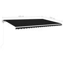 markise m. LED + vindsensor 500x300 cm automatisk antracitgrå